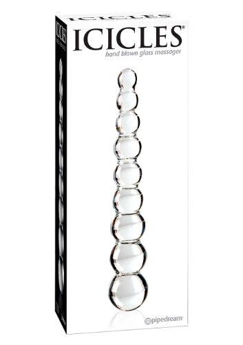 Icicles No.2 Beaded Clear Glass Dildo - 2