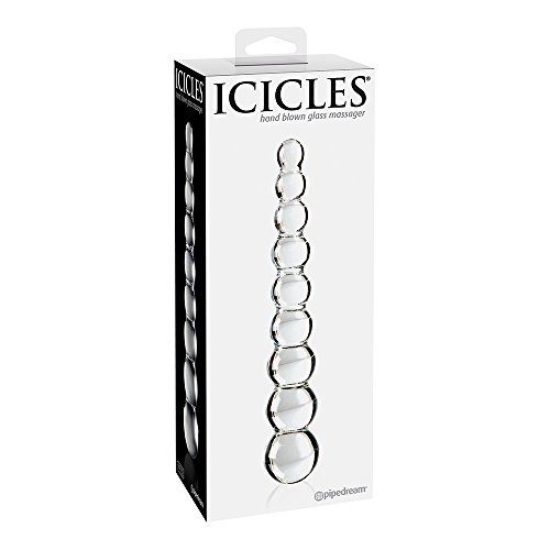 Icicles No.2 Beaded Clear Glass Dildo - 3