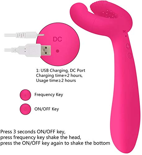 Enlove Silikon Dreifacher Vibrator Paar Vibratoren für Sie Klitoris und G-punkt Leise AnalPlug Prostata Stimulator mit 7 Vibrationsfrequenz Masturbation SexSpielzeug für Frauen Paare Rosa (Dreifacher Vibrator 1) - 5