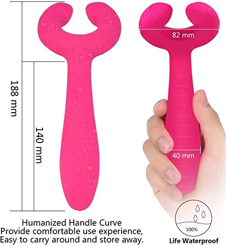 Enlove Silikon Dreifacher Vibrator Paar Vibratoren für Sie Klitoris und G-punkt Leise AnalPlug Prostata Stimulator mit 7 Vibrationsfrequenz Masturbation SexSpielzeug für Frauen Paare Rosa (Dreifacher Vibrator 1) - 7