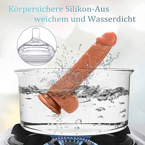 Realistischer Dildo mit Starkem Saugnapf,Lnabni weichen Zwei Layer Silikon Dilos Sexspielzeug mit prallen Hoden,Perfekter Analdildo,Real Dong Anal Plug Penis Nachbildung ,21.5cm - 4