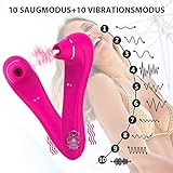 MEROURII Vibrator für Sie, Klitorisstimulator und Klassische Vibratoren mit 20 Modi, Klitoris Sauger Analvibrator Druckwellenvibrator mit G-punkt Stimulator, Silikon Dildo Sexspielzeug für Frauen - 3